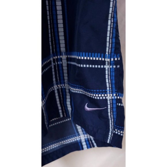 Nike W32 Blue Zip Pocket Hook N Loop Fly Surfing Swoosh Boardshorts Inseam 21" - Picture 4 of 11